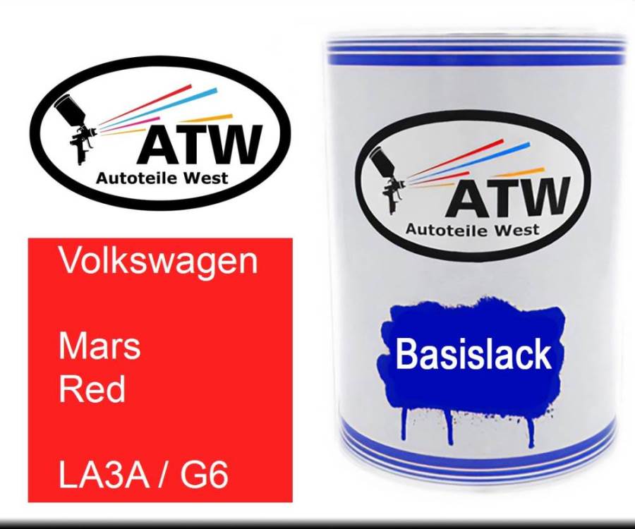 Volkswagen, Mars Red, LA3A / G6: 500ml Lackdose, von ATW Autoteile West.